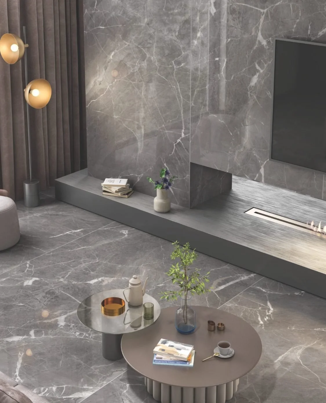 Grey marble vanity suite
