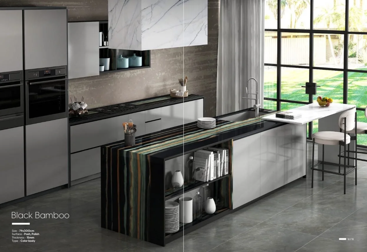 Black Bamboo modular kitchen