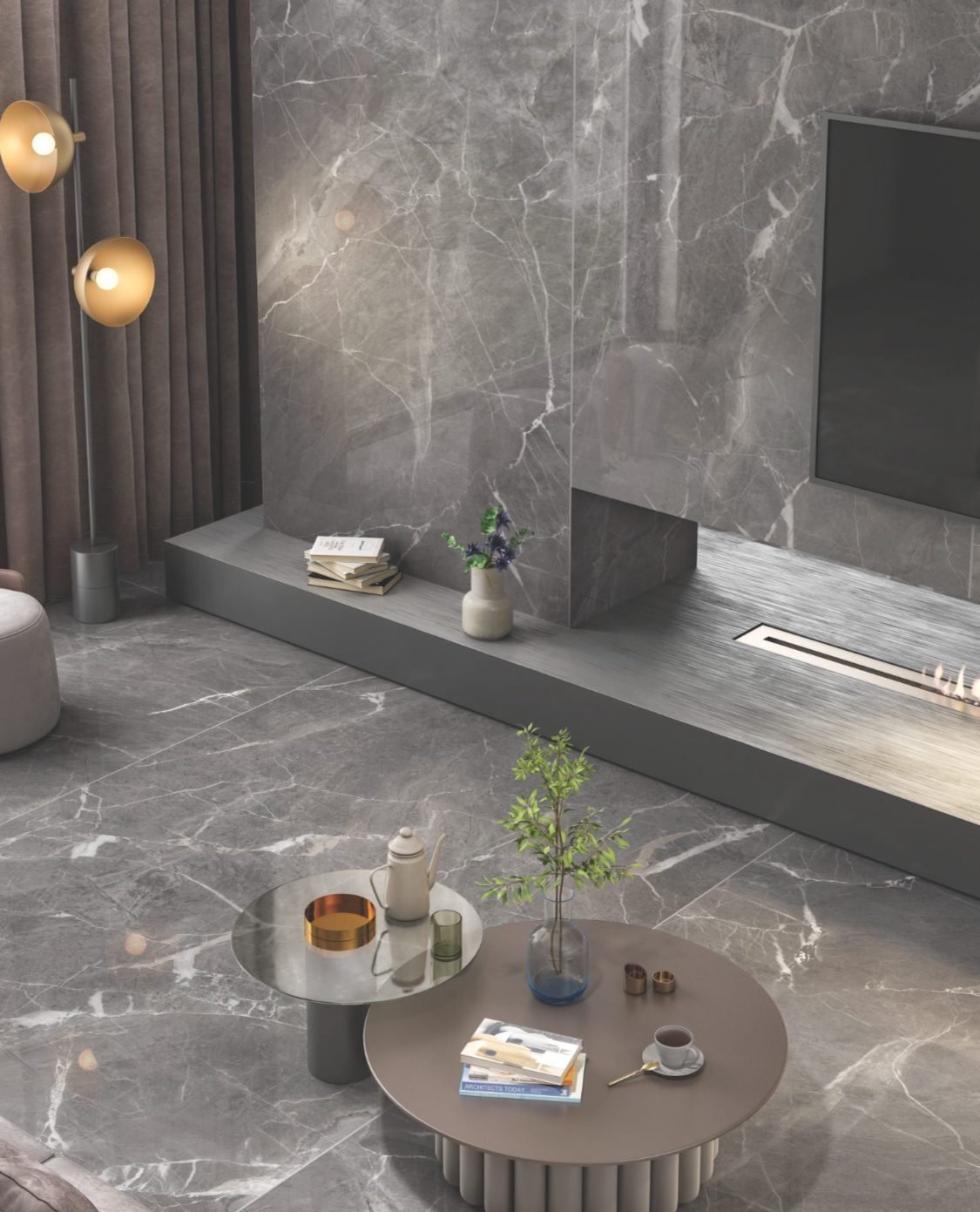 Grey marble vanity suite