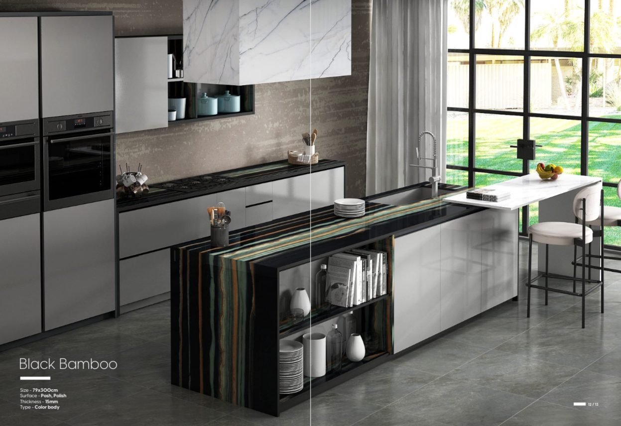 Black Bamboo modular kitchen